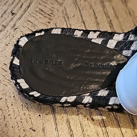 Proenza Schouler leather slingback flat espadilles black and white size 7.5 - Picture 11 of 12